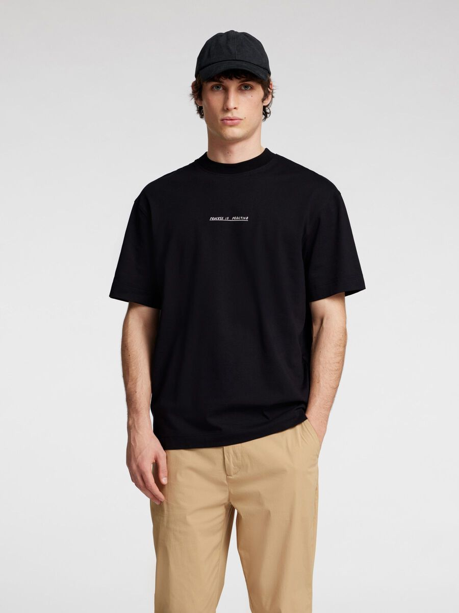 Selected PRINTED T-SHIRT, Black, highres - 16096795_Black_003.jpg