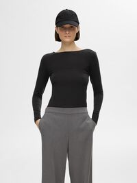 REVERSIBLE LONG-SLEEVED T-SHIRT, Black, highres