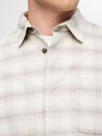 RELAXED CHECKED SHIRT, Egret, highres