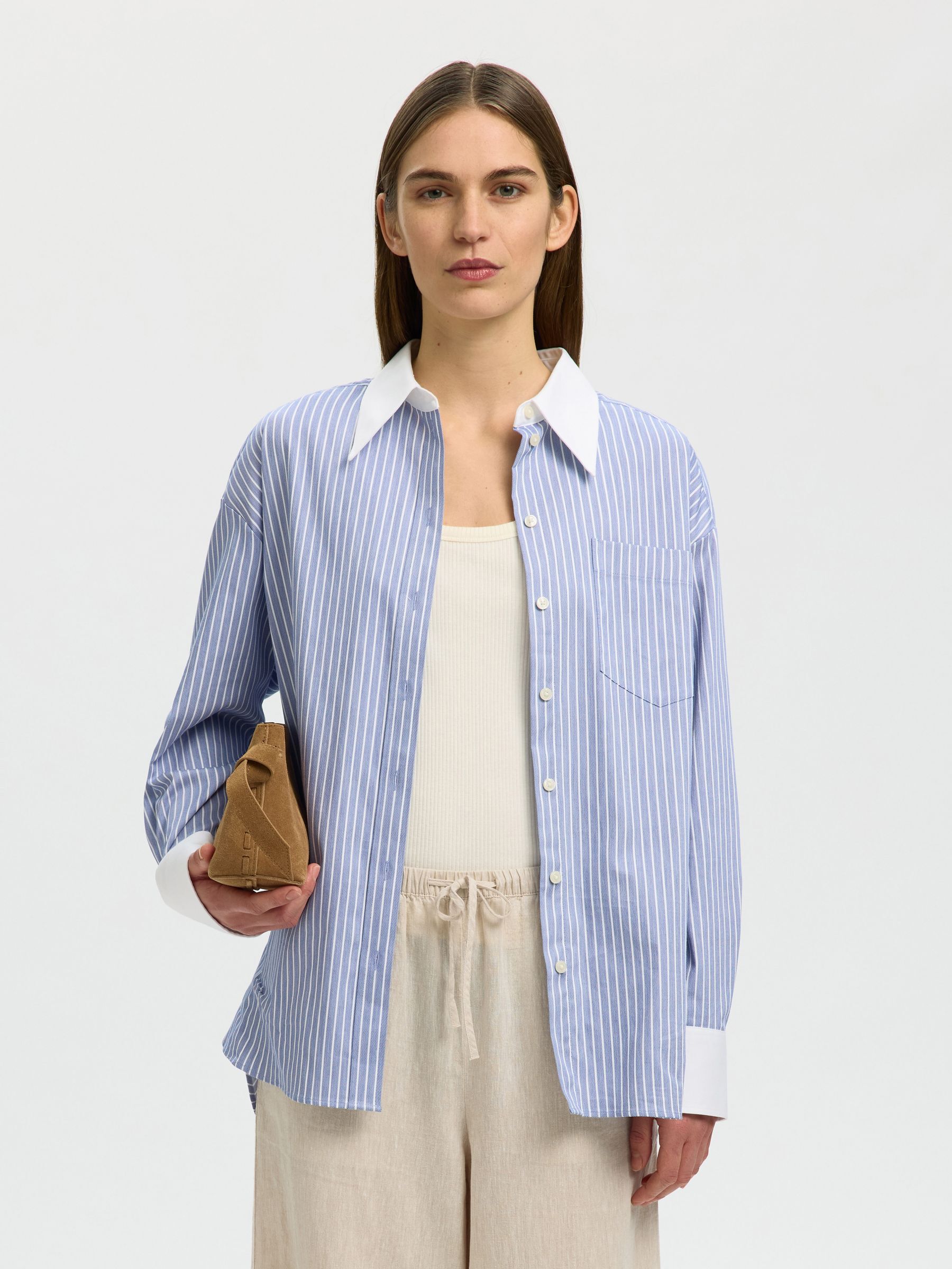 SMALL SUEDE BAG, Tan, highres