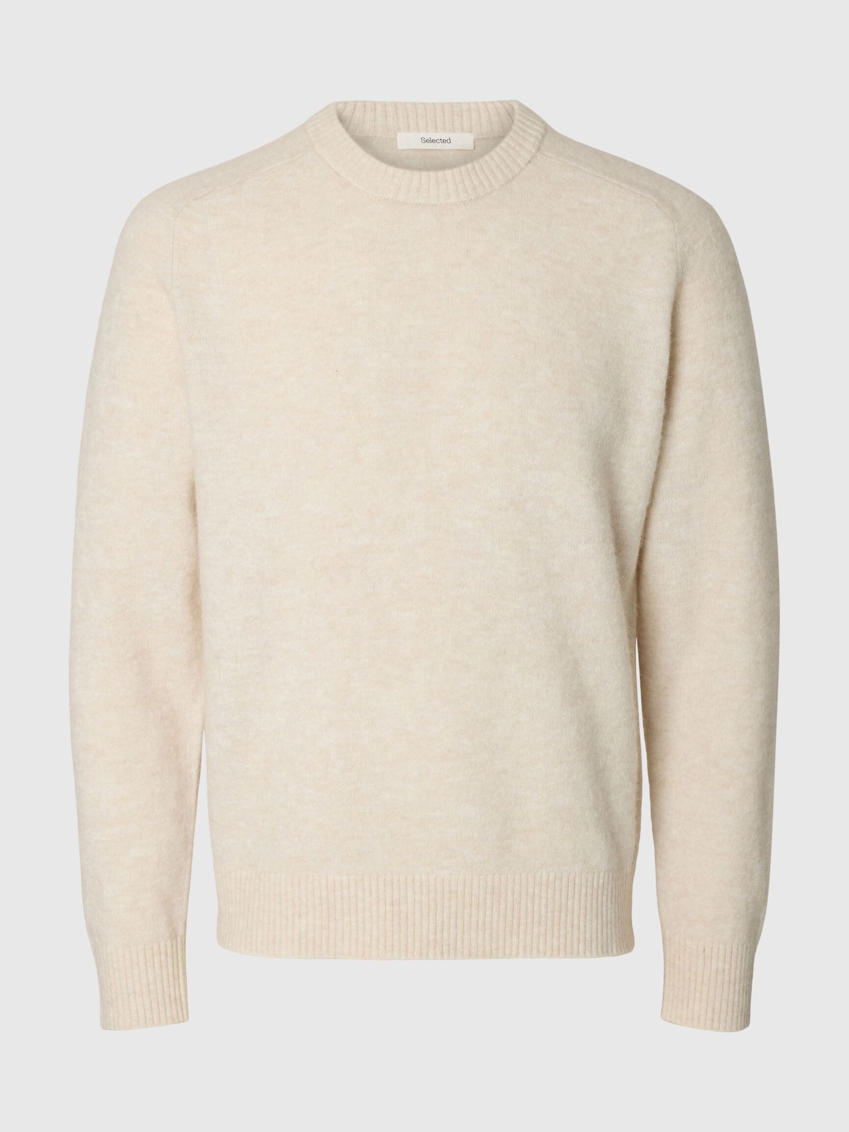 LONG-SLEEVED PULLOVER, Oatmeal, highres