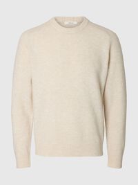 LONG-SLEEVED PULLOVER, Oatmeal, highres