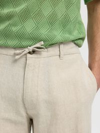 196 STRAIGHT FIT LINEN-BLEND TROUSERS, Pure Cashmere, highres