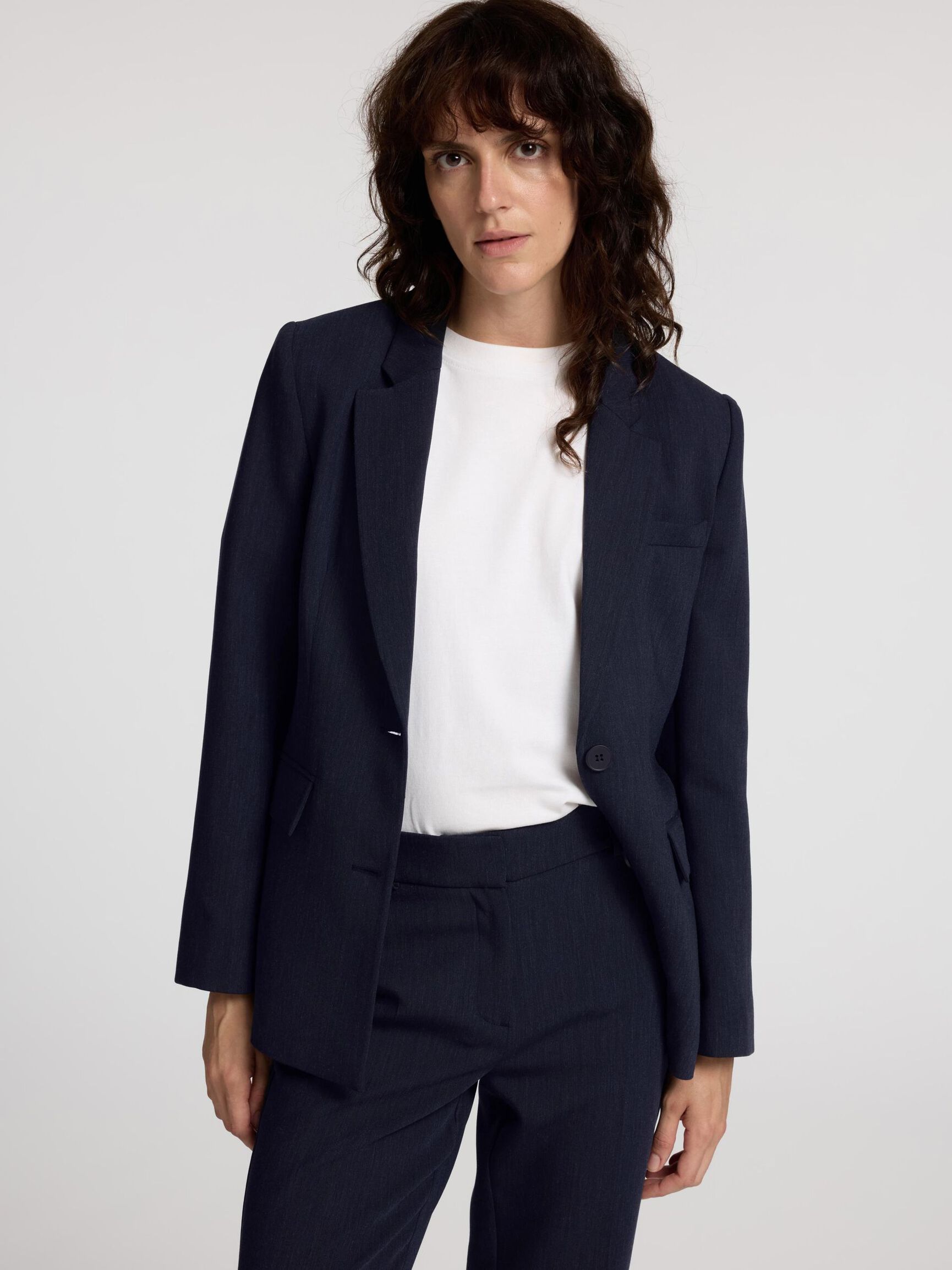 VISCOSE BLEND CLASSIC BLAZER, Dark Sapphire, highres