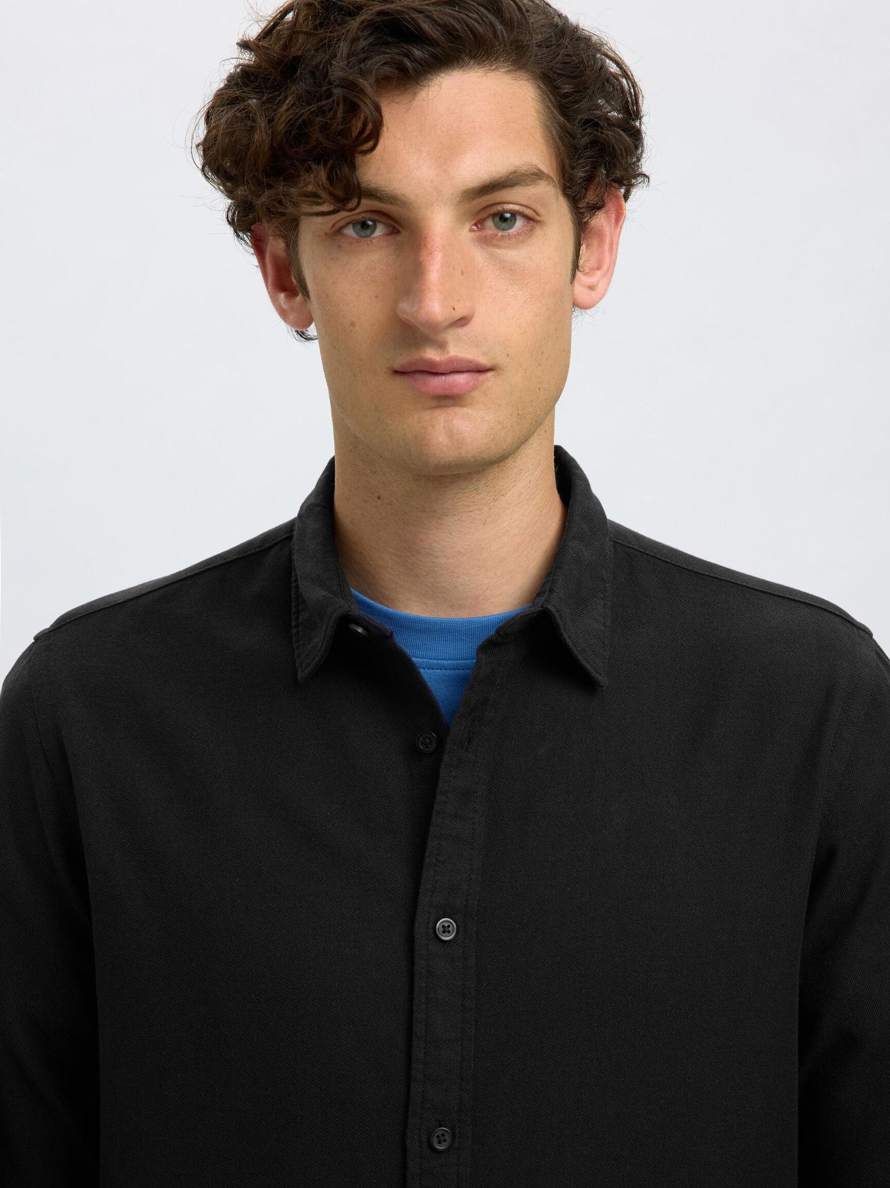 REGULAR FIT OVERHEMD, Black, highres