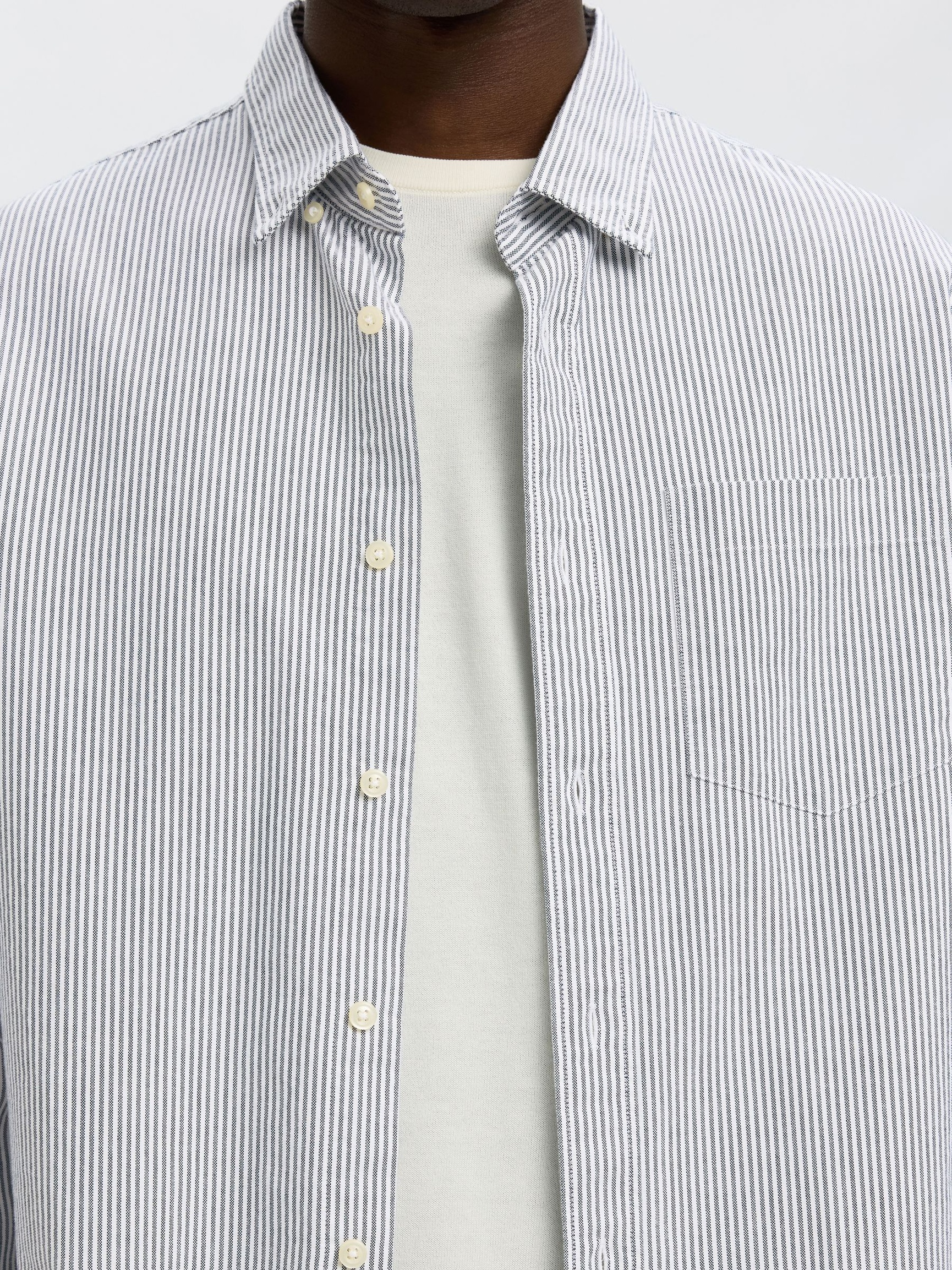 OXFORD LONG SLEEVED SHIRT, Bright White, highres