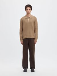 STRUCTURED COTTON POLO SHIRT, Kelp, highres