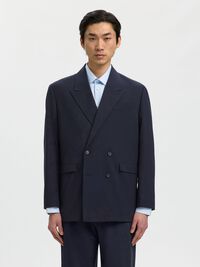 RELAXED FIT DOUBLE-BREASTED BLAZER, Navy Blazer, highres