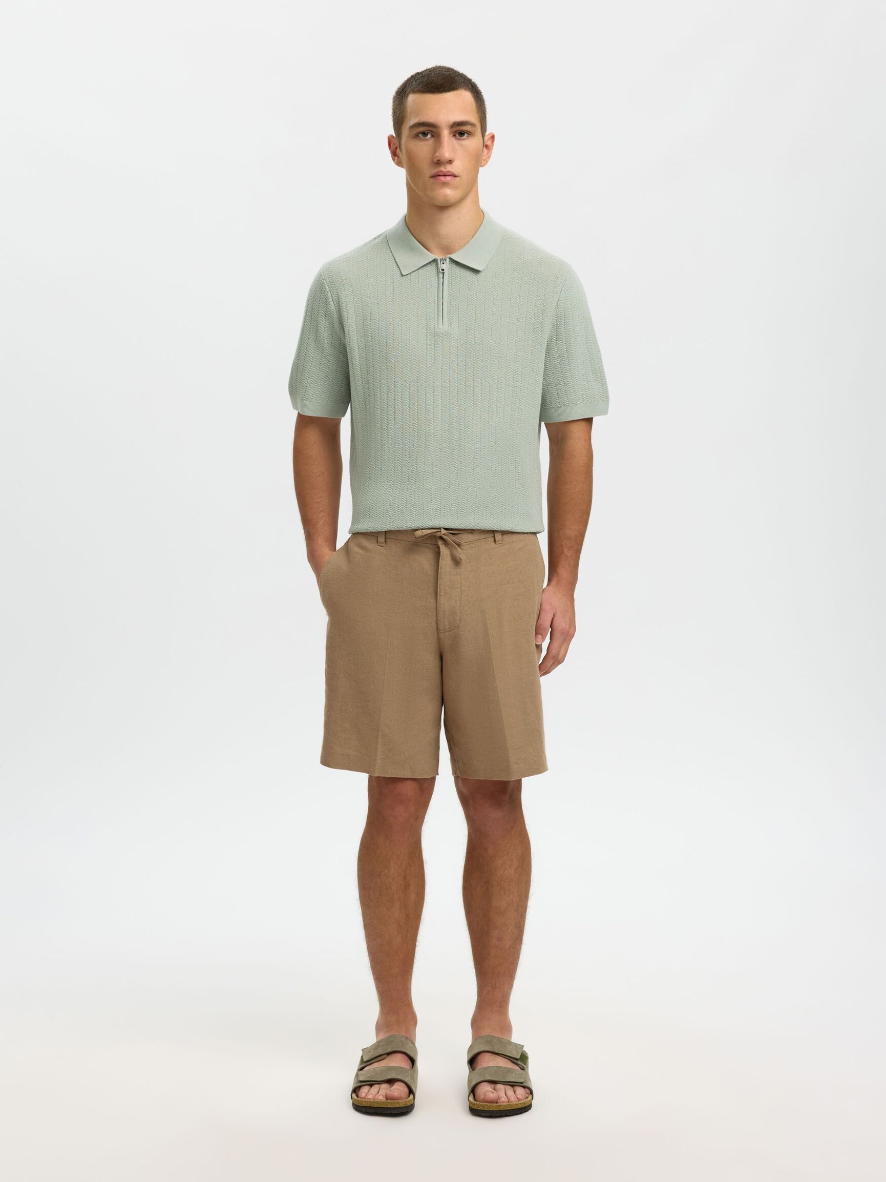 À FERMETURE ÉCLAIR POLO, Aqua Gray, highres