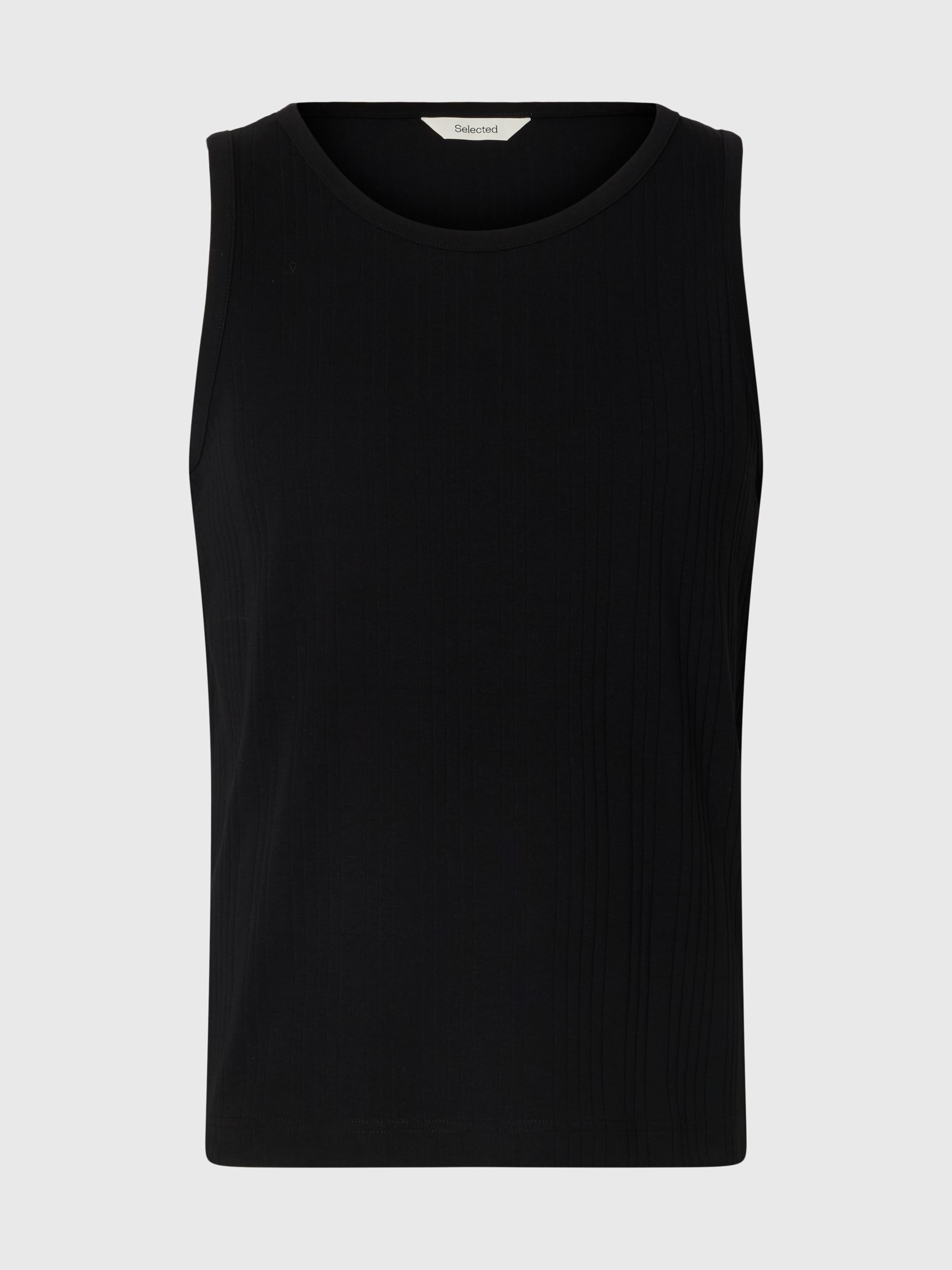 REGULAR FIT TANK TOP, Black, highres