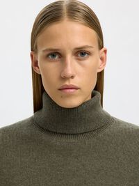 WOOL BLEND ROLL NECK JUMPER, Kalamata, highres