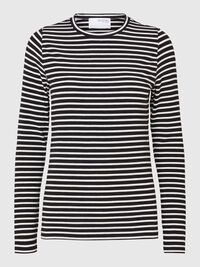 RANDIG LÅNGÄRMAD TOPP, Black, highres