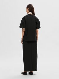 HOGE TAILLE MAXI ROK, Black, highres