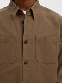 REGULAR FIT TWILL OVERSHIRT, Chocolate Chip, highres