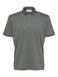 ZIPPER POLO SHIRT, Agave Green, highres