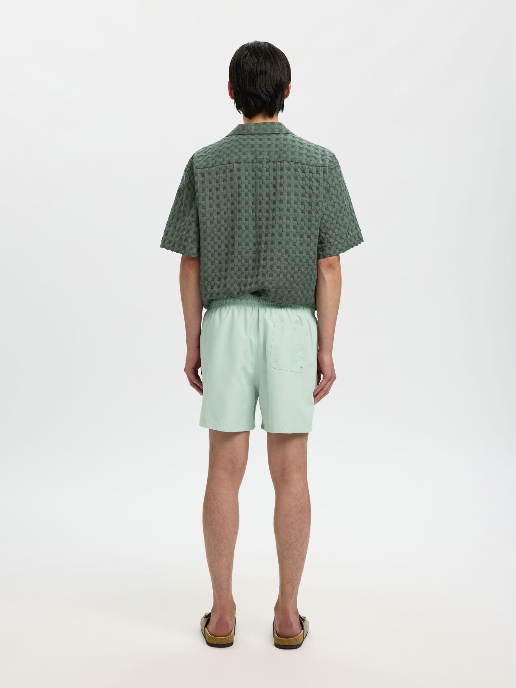 KLASSISCHE BADESHORTS, Aqua Gray, highres