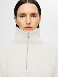 HALF ZIP PULLOVER, Snow White, highres
