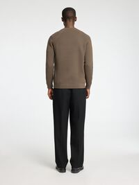 100% BOMULD SWEATER MED RUND HALS, Major Brown, highres