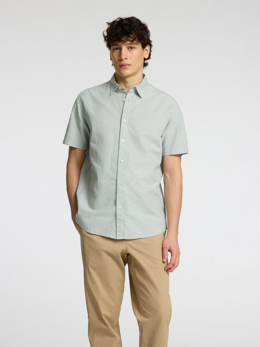 Selected CLASSIC SHORT SLEEVED SHIRT, Iceberg Green, highres - 16092495_IcebergGreen_1151850_003.jpg