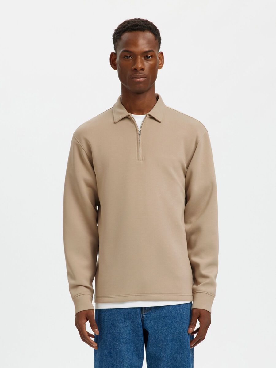 Product tile image - FA&Ccedil;ON POLO SWEAT-SHIRT, Pure Cashmere | 16100132_PureCashmere