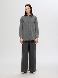 OVERSIZED JEANSHEMD, Grey Denim, highres