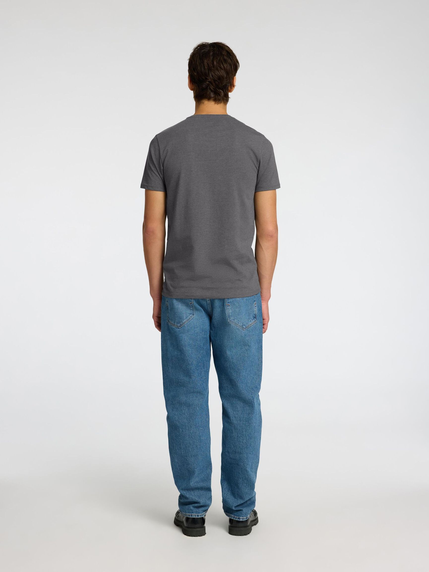 3-PACK COTTON T-SHIRT, Medium Grey Melange, highres
