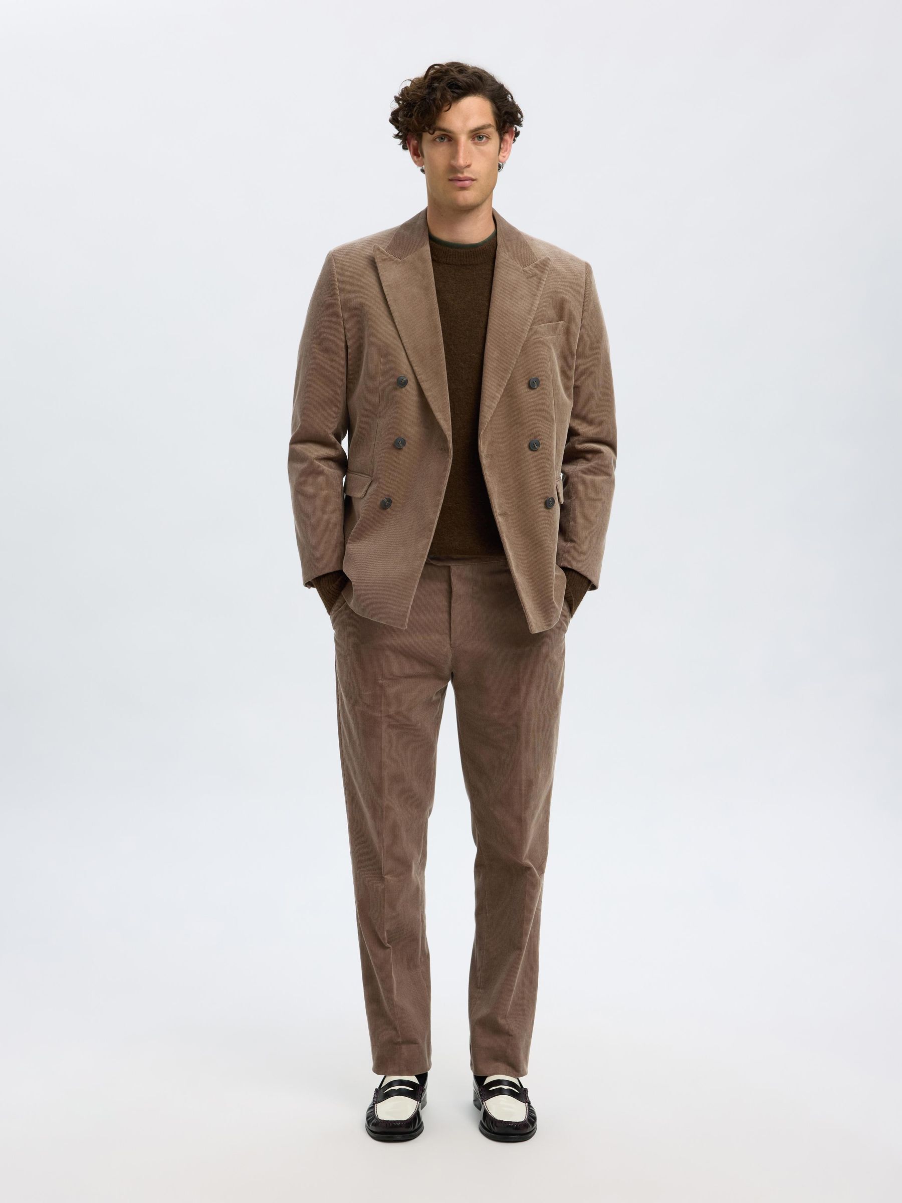 REGULAR FIT CORDUROY TROUSERS, Brownie, highres