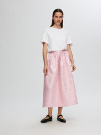 METALLIC JAQUARD MAXI SKIRT, Cradle Pink, highres