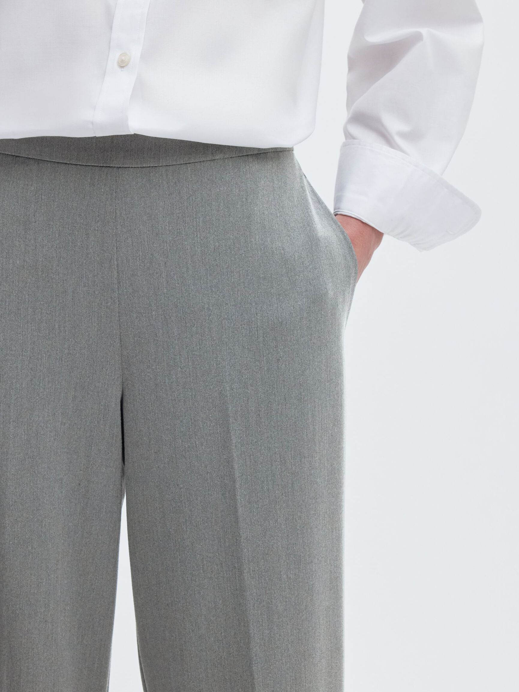 WIDE FIT TROUSERS, Medium Grey Melange, highres