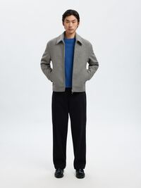 WOLLMIX KURZJACKE, Grey Melange, highres