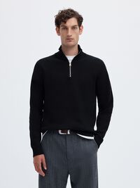HALF-ZIP JUMPER, Anthracite, highres