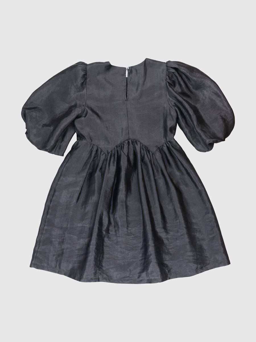 Selected PUFF SLEEVED MINI DRESS, Black, highres - 80000284_Black_002.jpg