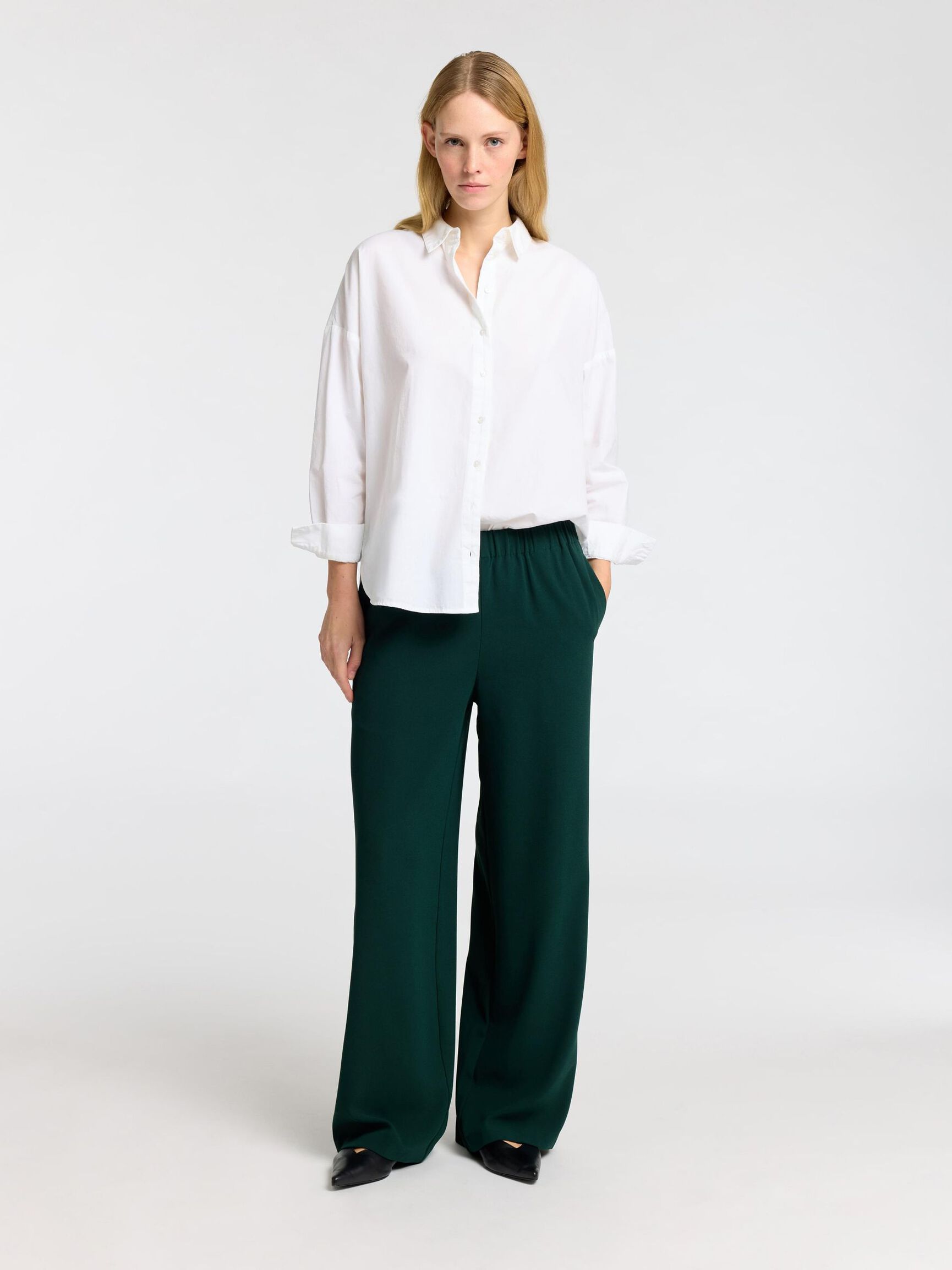 CLASSIC WIDE-LEG TROUSERS, Scarab, highres