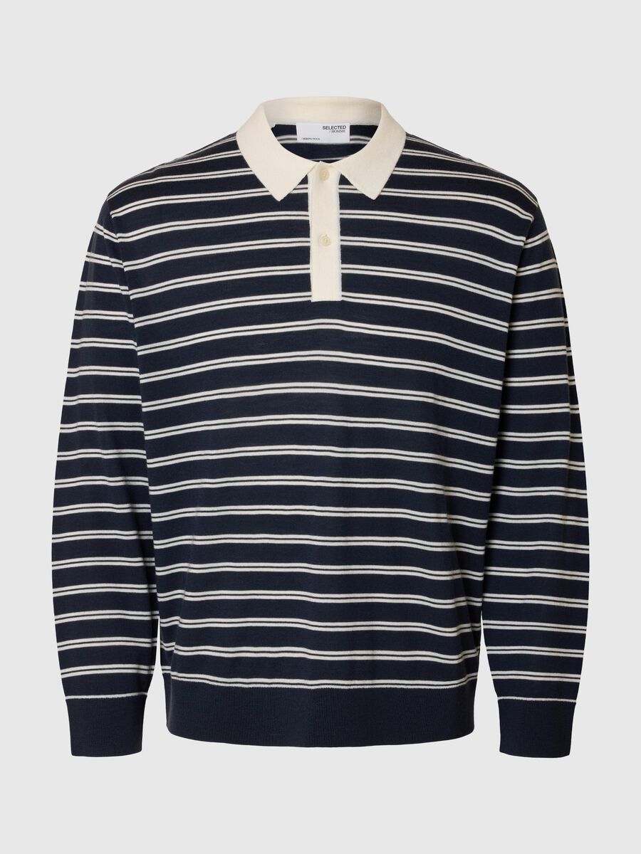 Selected 100% MERINOWOL POLO MET LANGE MOUWEN, Outer Space, highres - 16098863_OuterSpace_1209031_001.jpg