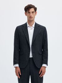 REGULAR FIT SINGLE-BREASTED BLAZER, Dark Sapphire, highres