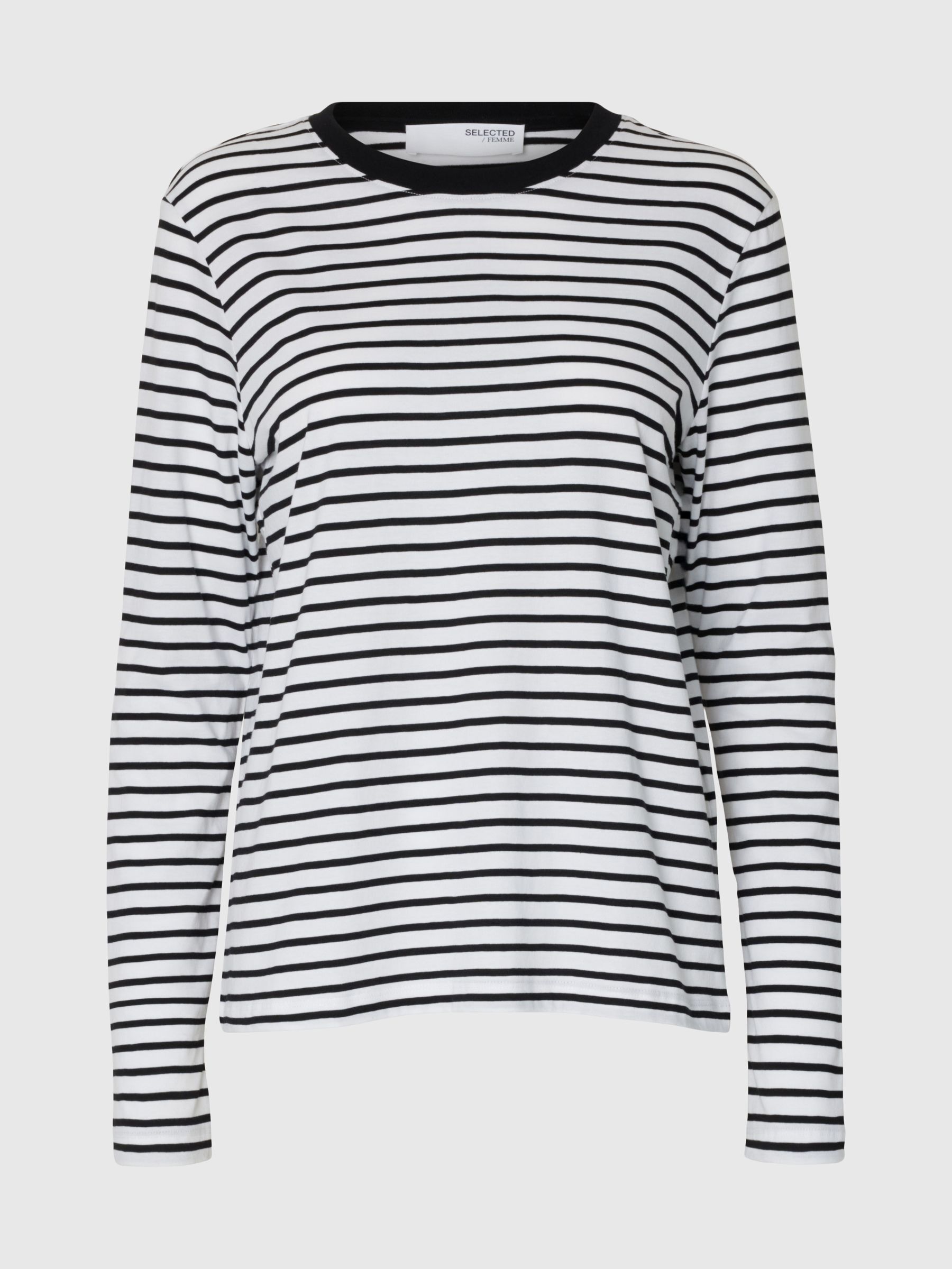 STRIBET LANGÆRMET T-SHIRT, Black, highres