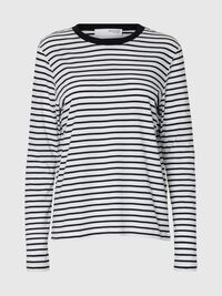 STRIBET LANGÆRMET T-SHIRT, Black, highres