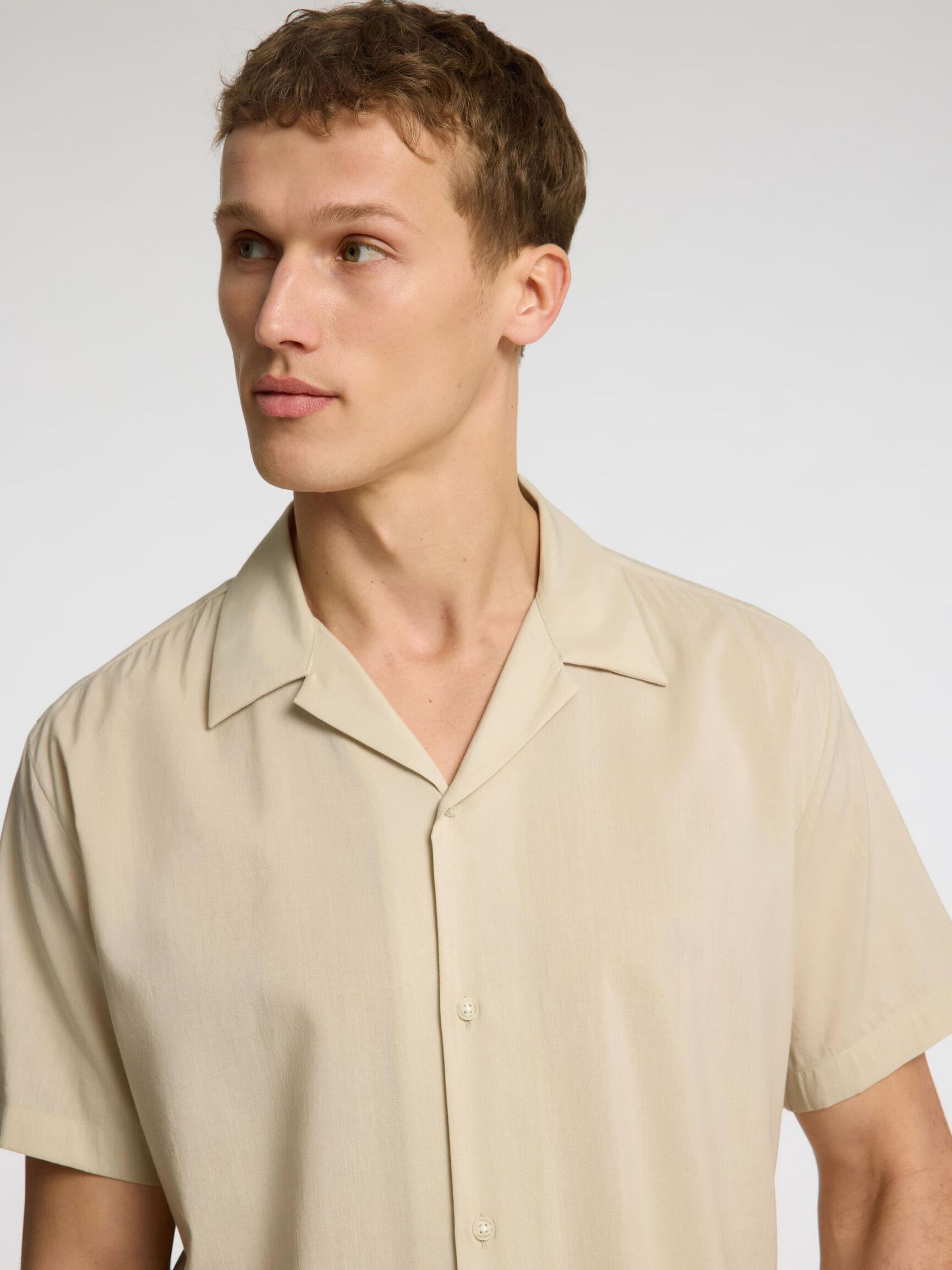 CUBAN COLLAR SHIRT, Oatmeal, highres