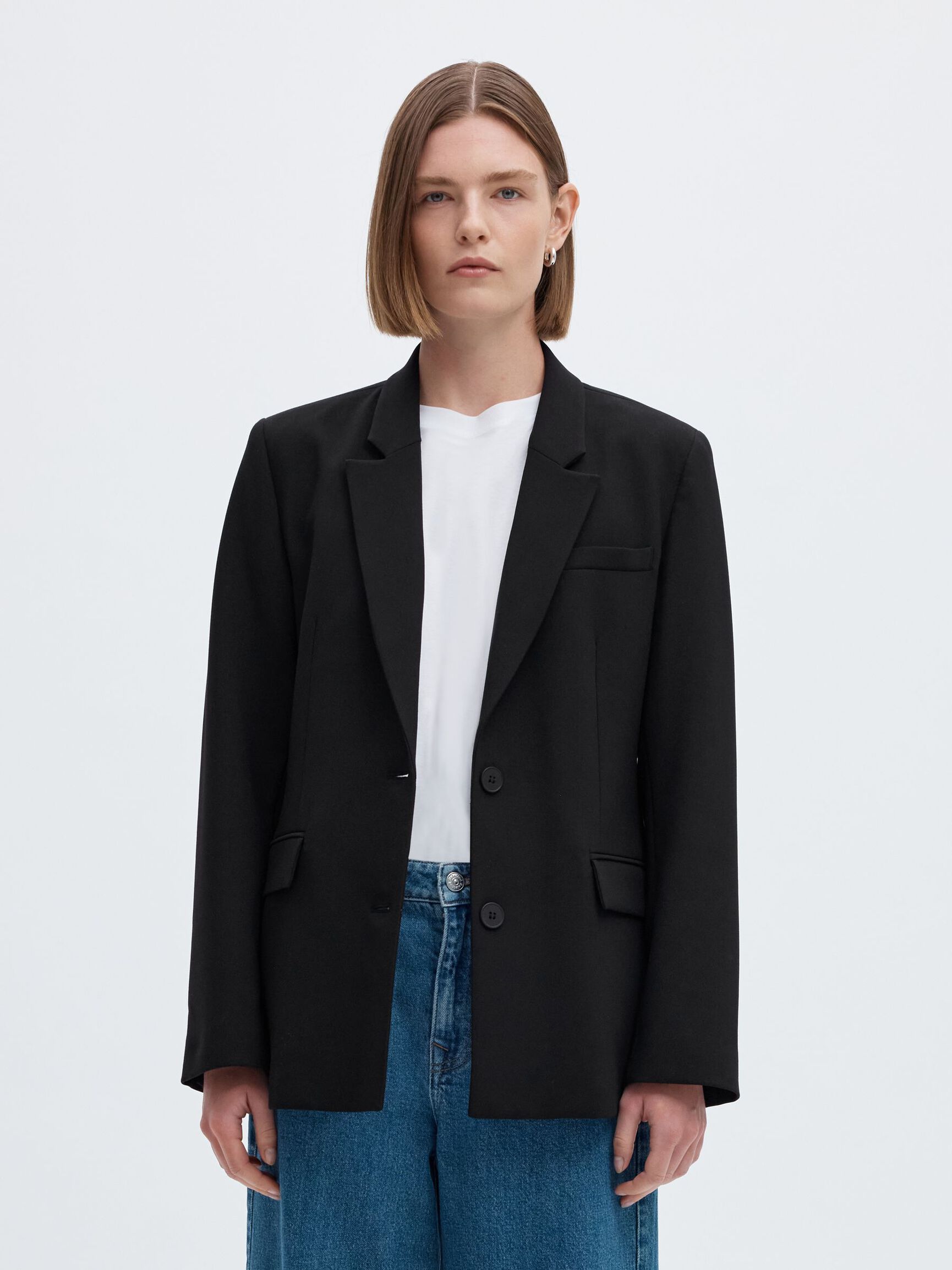 CLASSIC SINGLE-BREASTED BLAZER, Black, highres