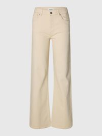 HIGH WAIST WIDE LEG JEANS, Ecru, highres