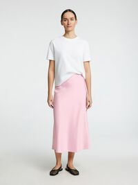SATIJN MIDDELLANGE ROK, Bleached Mauve, highres
