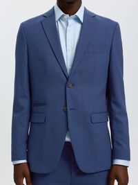 WOVEN WOOL BLEND BLAZER, Blue Depths, highres