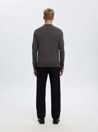 KNITTED LONG-SLEEVED POLO, Antracit, highres