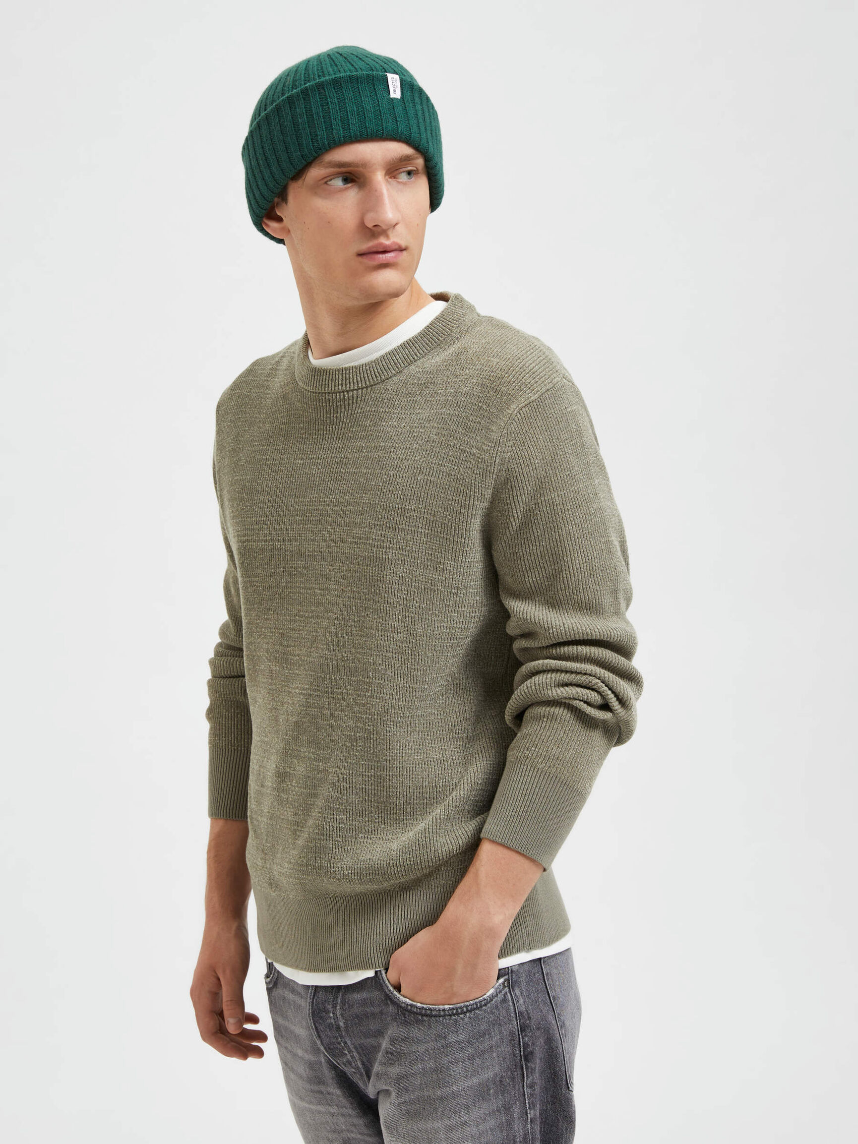LONG SLEEVED JUMPER, Vetiver, highres