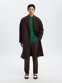 CASHMERE BLEND KNITTED PULLOVER, Dark Green, highres