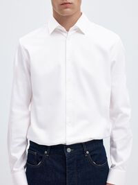 SLIM FIT STRETCH SHIRT, Bright White, highres