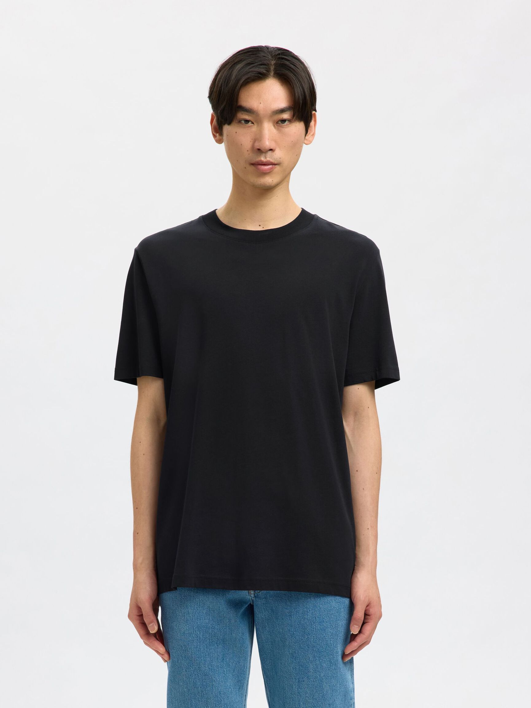 RELAXED FIT KURZARM T-SHIRT, Black, highres