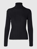 Selected RIBBED WOOL BLEND TURTLENECK, Black, highres - 16094754_Black_001.jpg