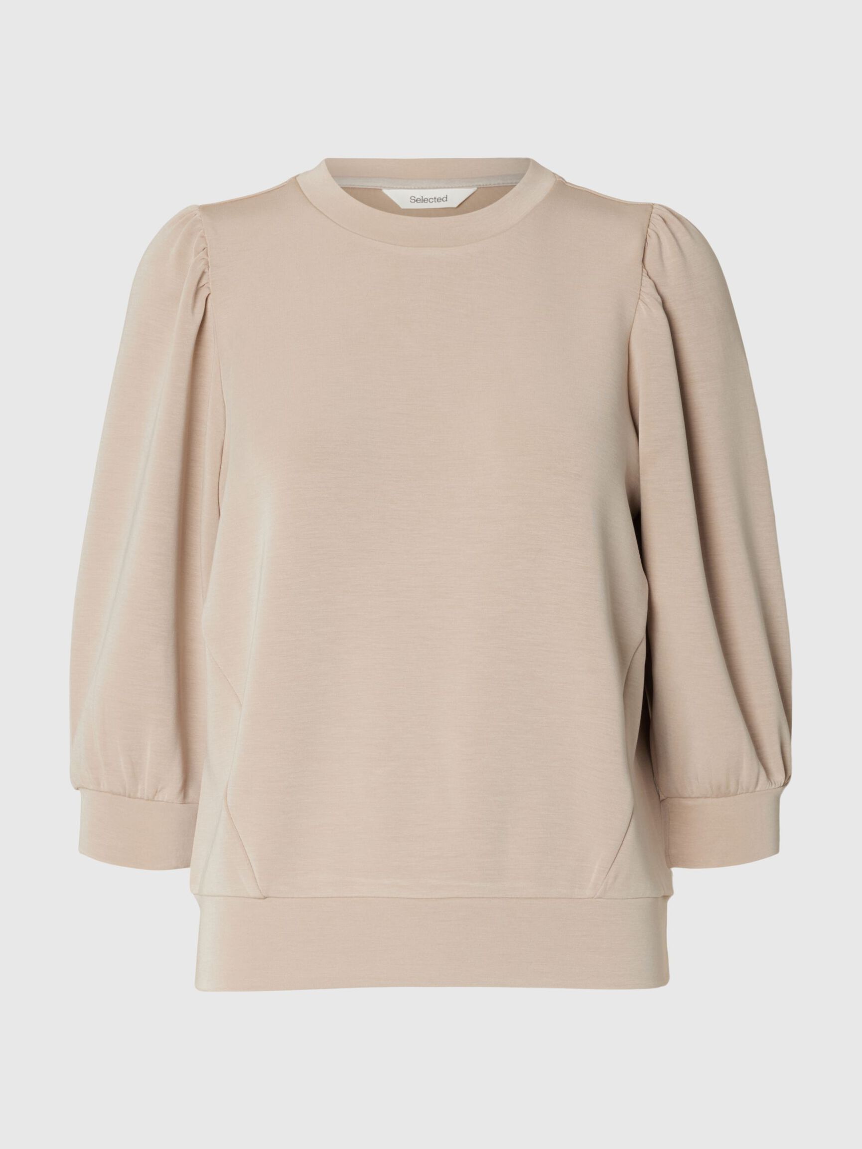 PUFF SLEEVE SWEATSHIRT, Pure Cashmere, highres