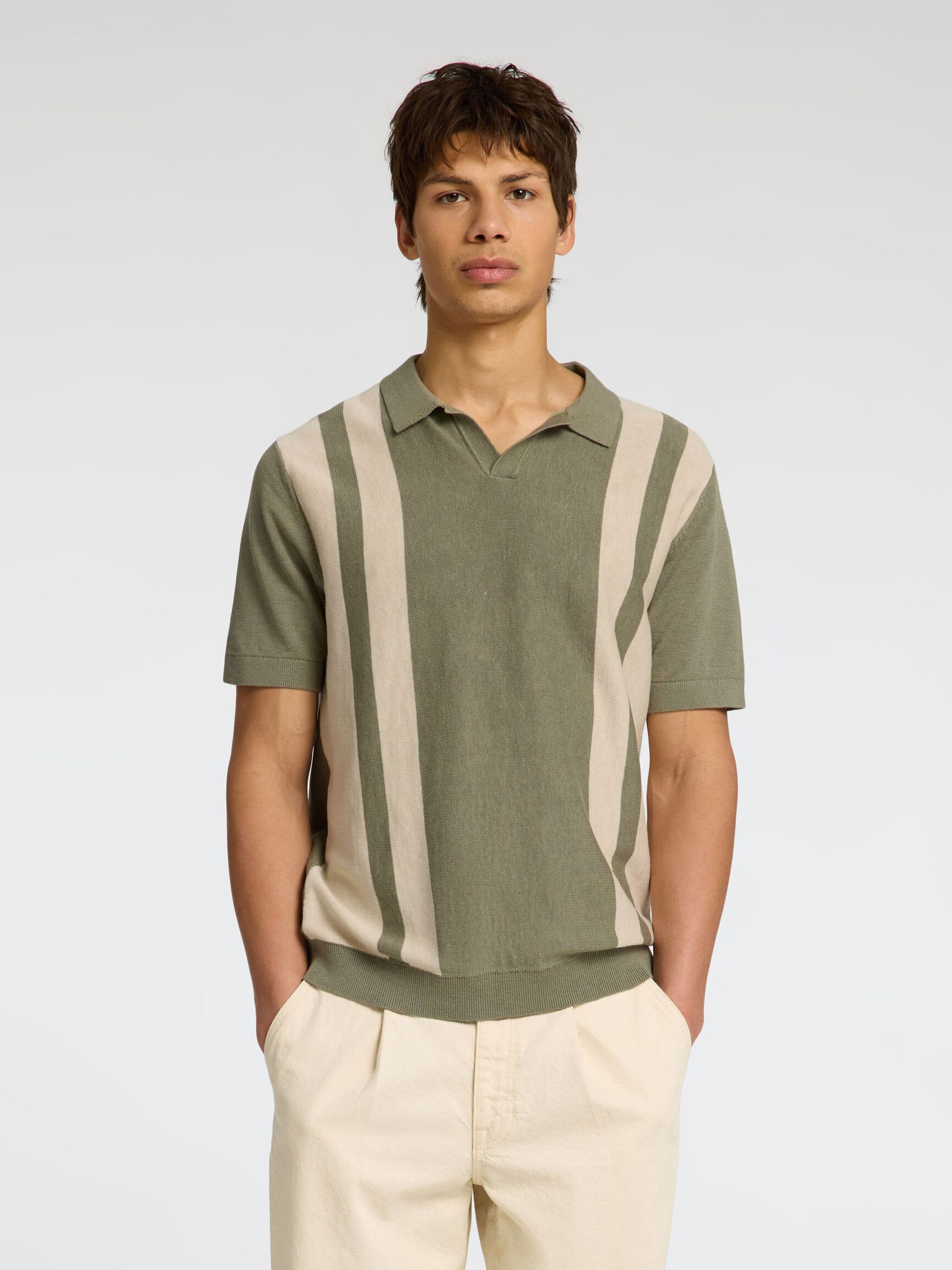 CAMICIA POLO IN MAGLIA, Vetiver, highres